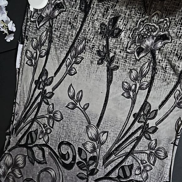 Cruise Wear OS Gray Black Fringe Draping Cover w Metallic Thread and Cutouts - Picture 11 of 11